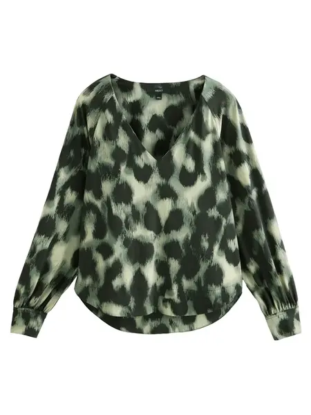 Next Blúzka  zelená / čierna / biela