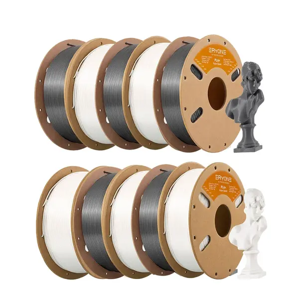 10kg ERYONE High Speed PLA+ Filament - 5kg Ivory White/ Gray
