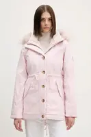 Parka Hollister Co. růžová barva, přechodná, KI344-5073-601