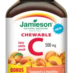 Jamieson Vitamín C 500 mg příchuť broskev 120 cucacích tablet