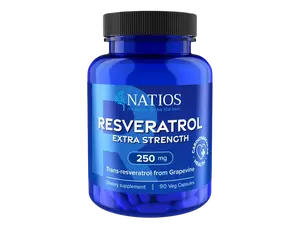 NATIOS Resveratrol, Extra Strength, 250 mg, 90 kapslí