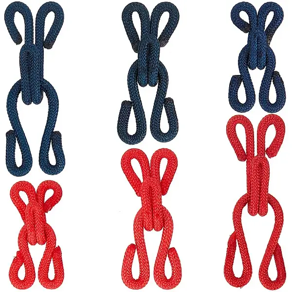 48Sets 6 Style Cloth and Iron Hook and S-Hook Clasps