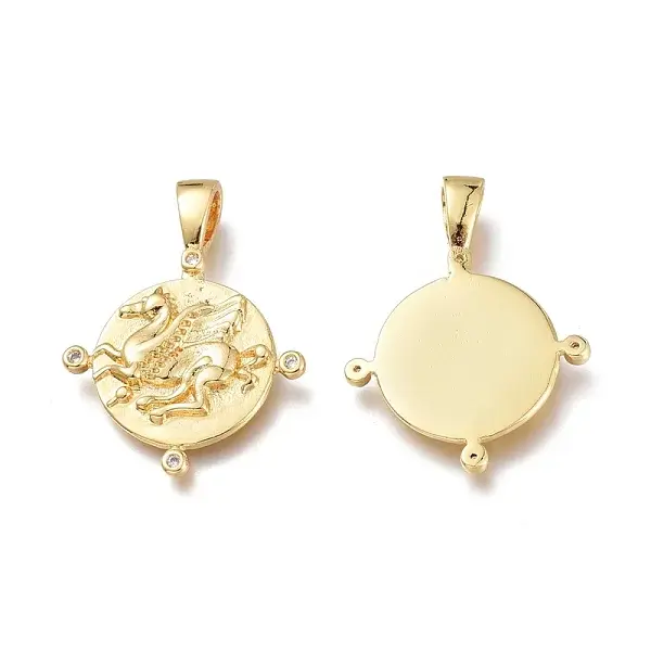 Brass Micro Pave Clear Cubic Zirconia Pendants