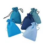 5 Colors Blue Burlap Packing Pouches