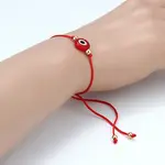 Flat Round with Evil Eye  Braided Bead Bracelets