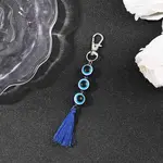 Resin Evil Eye Round Bead & Polyester Tassel Pendant Decorations