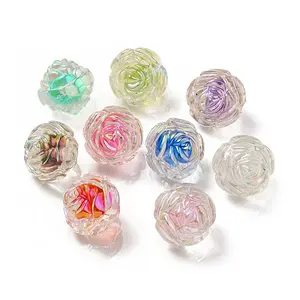 UV Plating Rainbow Iridescent Acrylic Beads