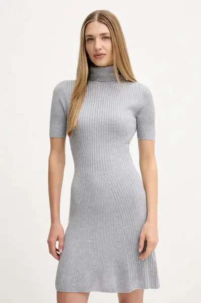 Šaty s příměsí vlny Guess JULIA šedá barva, mini, W5BK78 Z3OW2
