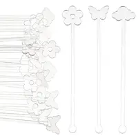 30Pcs 3 Style Transparent Acrylic Stirring Rods