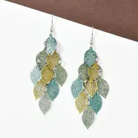 430 Stainless Steel Leaf Dangle Earrings