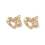 Brass Micro Pave Clear Cubic Zirconia Charms