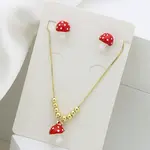 Alloy Enamel Pendant Necklaces & Stud Earrings Sets