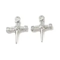 Brass Micro Pave Clear Cubic Zirconia Pendants