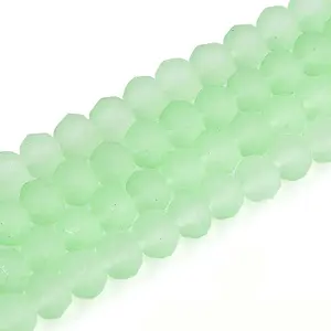 Baking Paint Frosted Glass Beads Strands