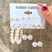 Alloy & Plastic Pearl Earring Sets
