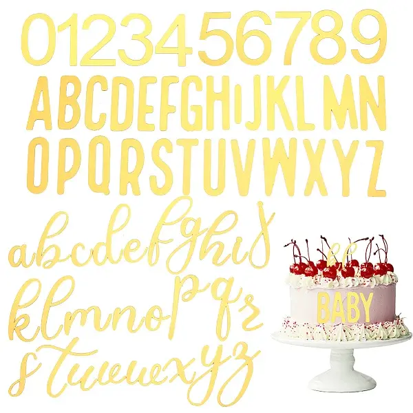 Acrylic Mirror Effect Cake Toppers