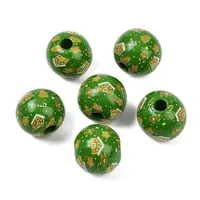 Christmas Printed Schima Wood European Beads