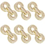 6 Sets Brass Pave Clear Cubic Zirconia Fold Over Clasps