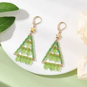 Handmade Glass Seed Beads Leverback Earrings