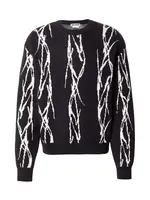 WEEKDAY Sveter 'Emilio'  čierna / biela