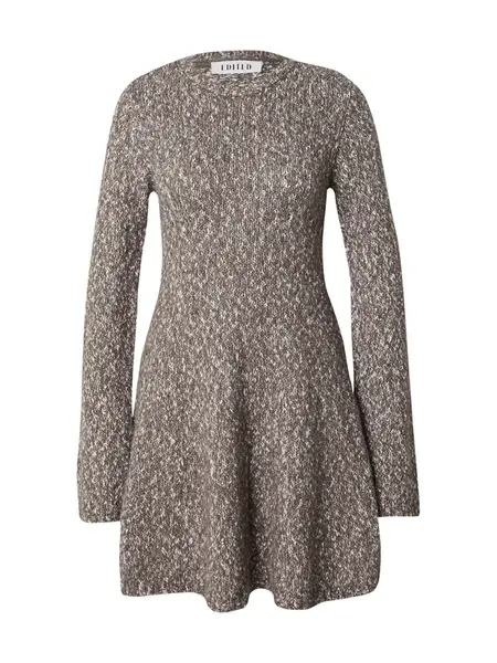 EDITED Pletené šaty 'Jemie'  hnedá / biela