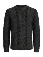 Jack & Jones Premium Sveter 'JPRBLUCARL'  čierna melírovaná