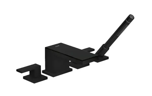 Axor MyEdition - Baterie na okraj vany, 4-otvorová instalace, matná černá/černé sklo 47430670