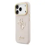 Zadní kryt Guess PU Grained 4G Logo Stand Camera Frame pro Apple iPhone 17 Pro, růžová