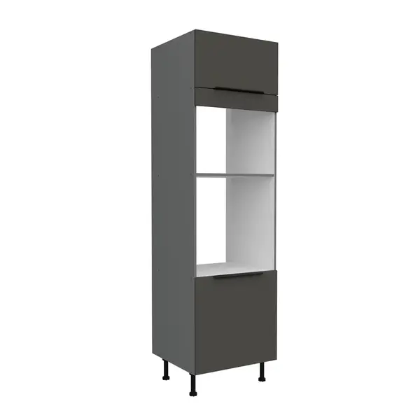Vysoká skříňka pro vestavnou a mikrovlnou troubu Aria ANT 60 DPM-210 2F Barva korpusu: Antracit, Barva dvířek: GR - Graphite AFM