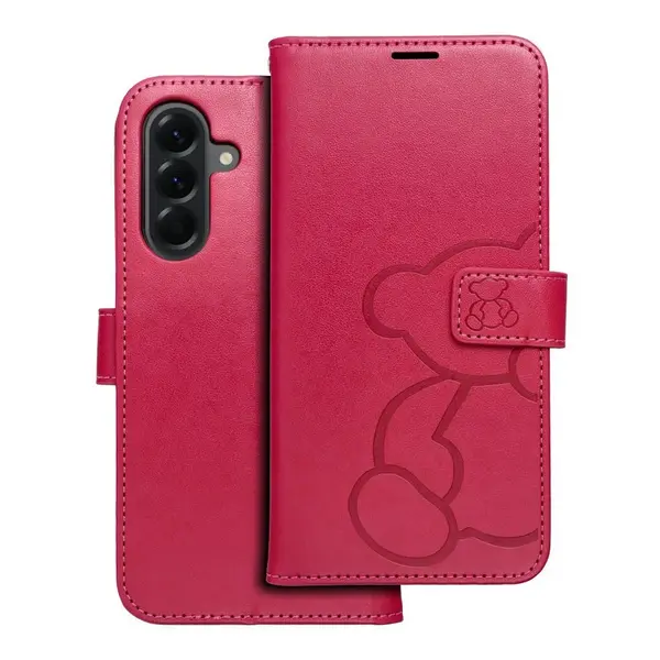 Flipové pouzdro MEZZO Book case pro Samsung Galaxy A56 5G, teddy bear magenta