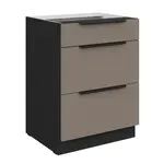 Spodní skříňka Aria 60 D 3S BB - Premium Box Barva korpusu: Černá, Barva dvířek: TA - Sandgrau AFM