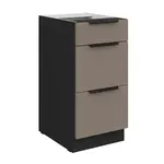 Spodní skříňka Aria 40 D 3S BB - Premium Box Barva korpusu: Černá, Barva dvířek: TA - Sandgrau AFM