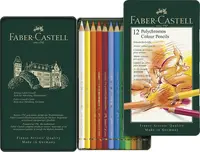 Farbičky Faber-Castell Polychromos v plechovej krabičke - 12 farieb