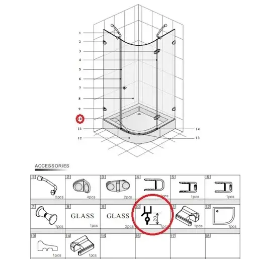 Náhradný diel Anima Glass TESSPODTGS390