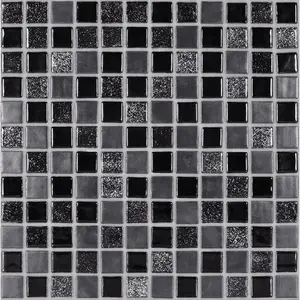 Sklenená mozaika Mosavit Moondance negro 30x30 cm mat / lesk MOONDANCENE
