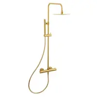 Sprchový systém SAT DARK na stenu s termostatickou batériou brúsené zlato SATDASSTKBZ