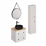 Kúpeľňová zostava s umývadlom vrátane umývadlovej batérie, vtoku a sifónu Naturel Forli biela KSETFORLI7