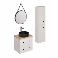 Kúpeľňová zostava s umývadlom vrátane umývadlovej batérie, vtoku a sifónu Naturel Forli biela KSETFORLI7