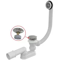 Vaňový sifón Alca click/clack, 120 cm, kov A505CKM120