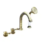 Vaňová batéria RAV Slezák LABE so sprchovacím setom stará mosadz L062.0PSM