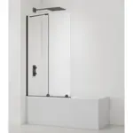 Vanová zástěna SAT Walk-In Xmotion 150x117,5 cm černá SATWIXMVZ150C