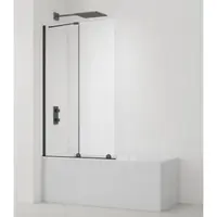 Vanová zástěna SAT Walk-In Xmotion 150x117,5 cm černá SATWIXMVZ150C