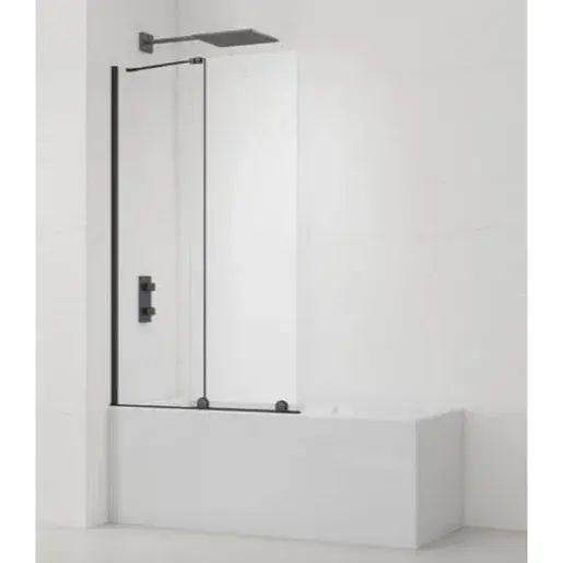 Vanová zástěna SAT Walk-In Xmotion 150x117,5 cm černá SATWIXMVZ150C