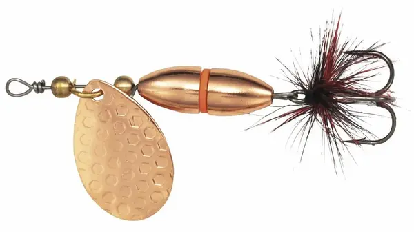 Kinetic třpytka fizz copper/red ribbon - velikost háčku 8 hmotnost 5 g