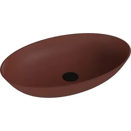 Umývadlo na dosku Polysan Banera 60x40 cm hnědá mat bez prepadu 14397.71