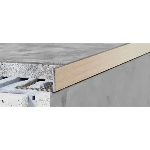 Lišta ukončovací "L" Havos champagne kartáčovaný, hliník elox, dĺžka 250 cm, výška hrany 8 mm, ALEKCH8250