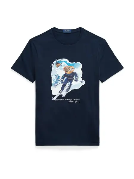 Polo Ralph Lauren Tričko  modrá / námornícka modrá / hnedá / biela