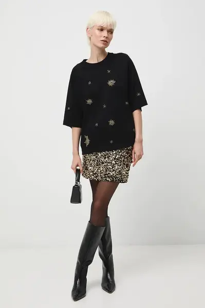 Bavlněné tričko Medicine dámské, černá barva