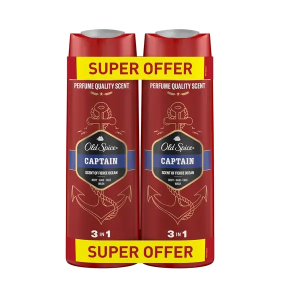 Old Spice Captain Pánský sprchový gel a šampon 2x400 ml