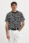 Bavlněné tričko Karl Lagerfeld Jeans pánské, černá barva, s potiskem, B1M17070